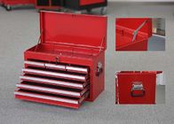 26 &quot;Rương công cụ hàng đầu bằng kim loại màu đỏ chuyên nghiệp với 7 ngăn kéo + 2 tay cầm để lưu trữ dụng cụ